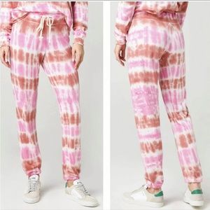 New NWT Anthropologie Sundry Pink Combo Drawstring sweatpants tie dye
